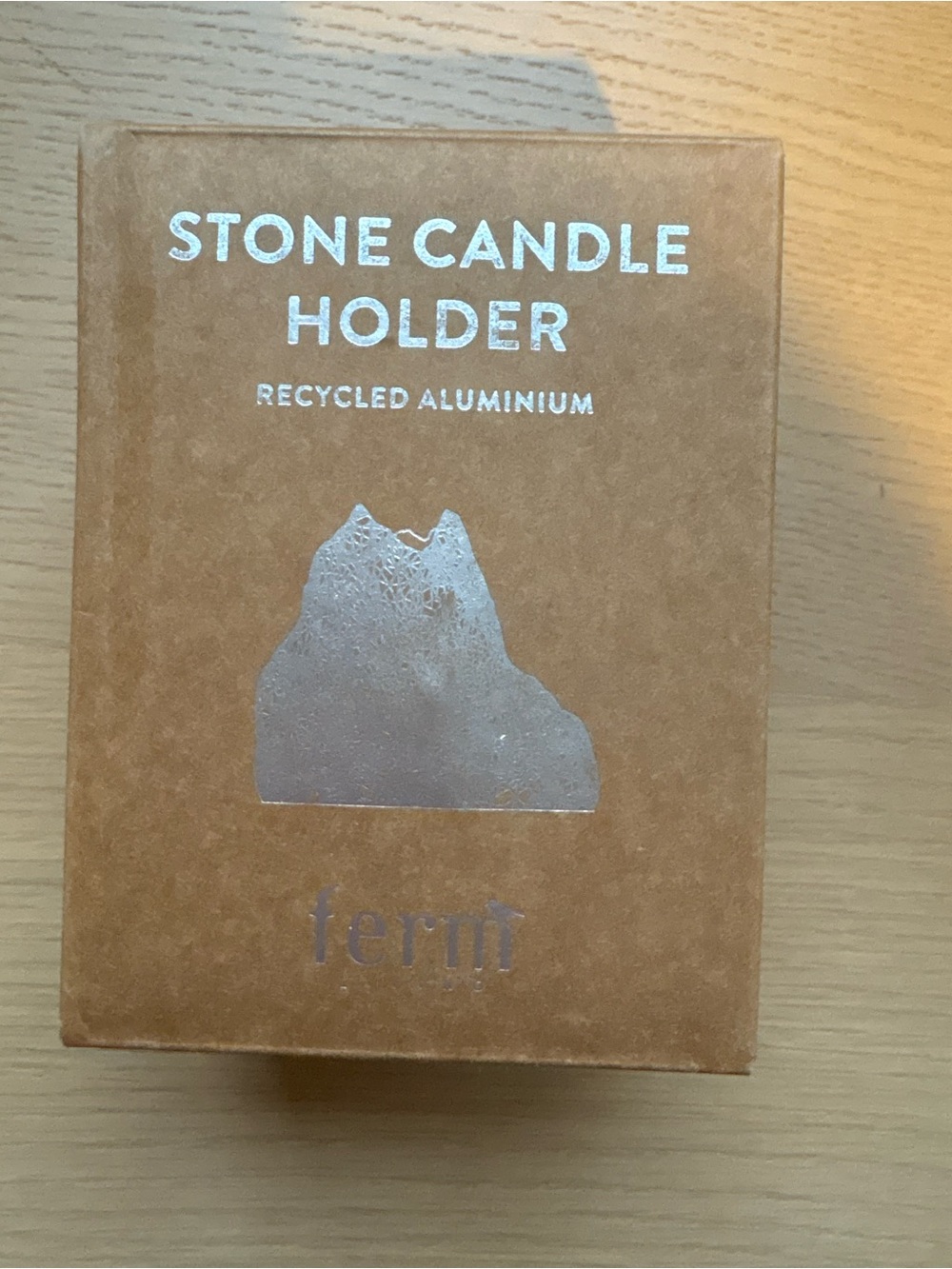 Ferm Living Stone Candle Holder in Brown and Silver